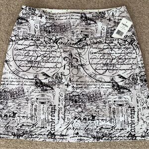Swing Control skort - Ivory Black Script - M1119SW